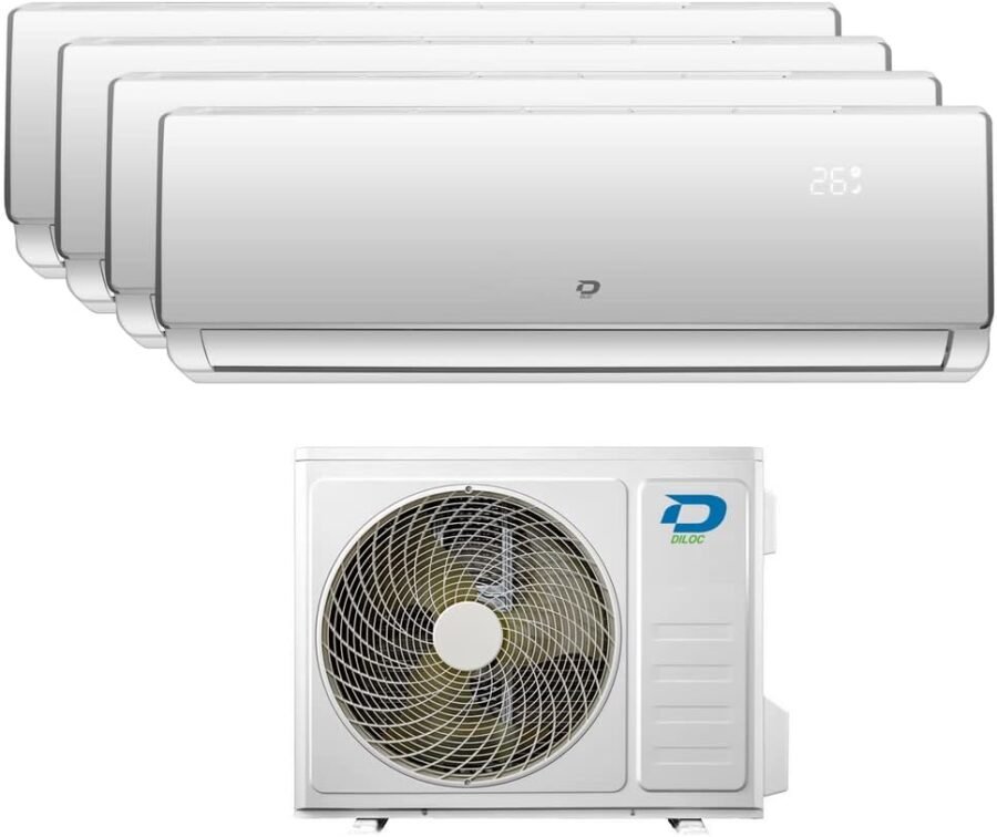 Climatiseur inverter quadri split Frozen R32, 9000+9000+12000+12000 Btu Diloc, classe A++/A+, fonction smart Wi-Fi