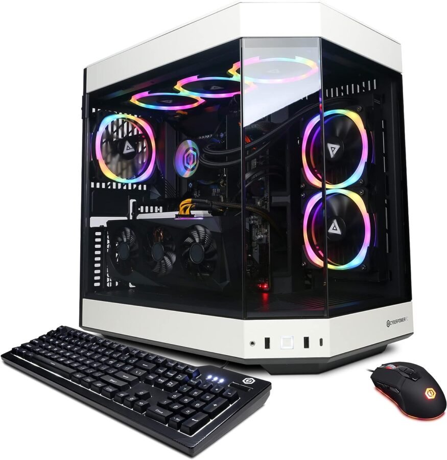 CyberPowerPC Gamer Xtreme VR PC de jeu, Intel Core i9-13900KF 3,0 GHz, GeForce RTX 4070 12 Go, 16 Go DDR5, SSD NVMe 1 To, Wi-Fi prêt et Windows 11 Famille (GXiVR8080A36)