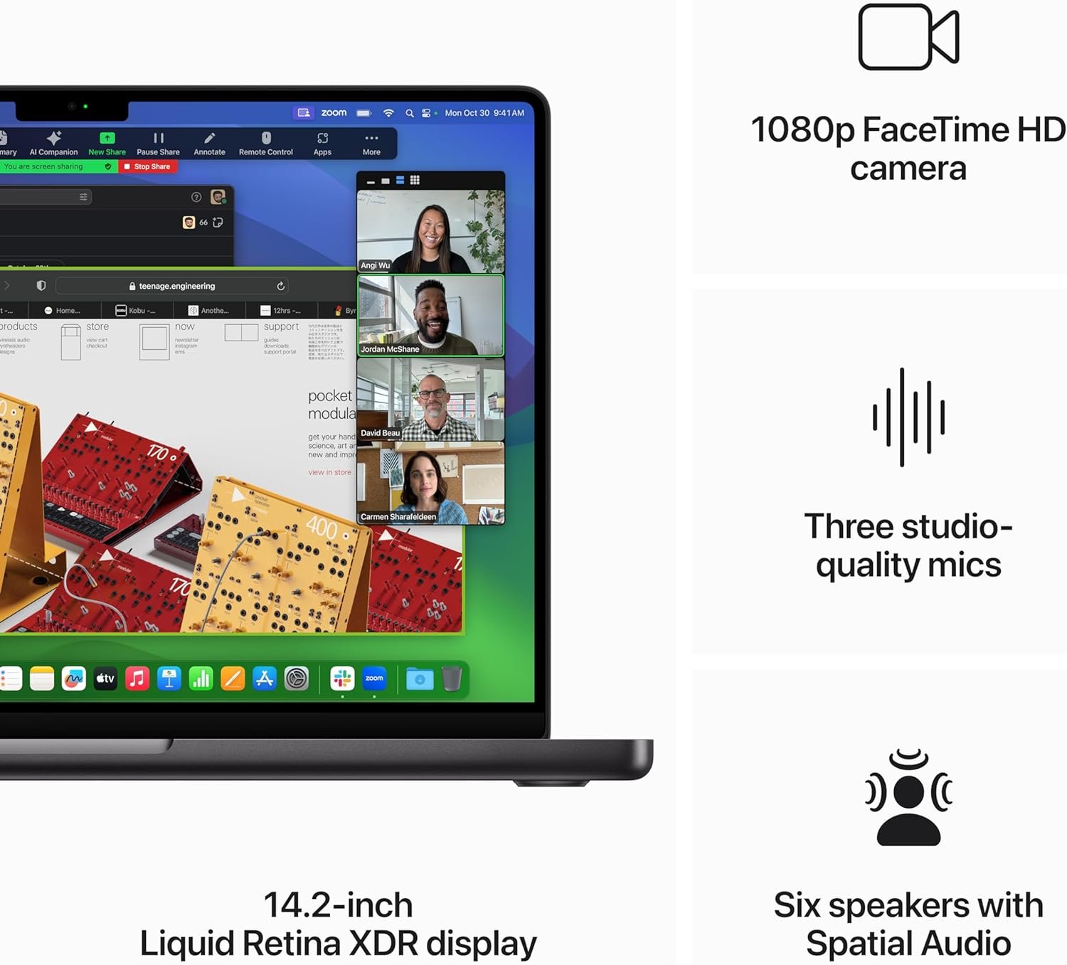 Puce M3 Max pour ordinateur portable Apple MacBook Pro 2023 avec processeur 16 cœurs, GPU 40 cœurs : écran Liquid Retina XDR de 16,2 pouces, mémoire unifiée de 48 Go, stockage SSD de 1 To. Fonctionne avec iPhone/iPad ; Argent